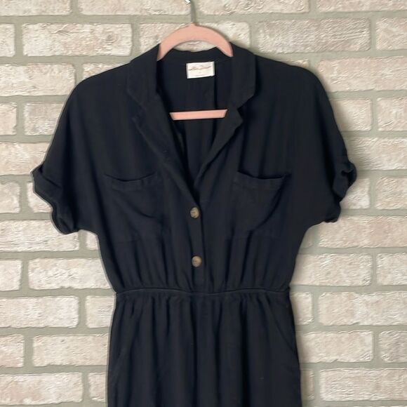 Allie Rose Black casual jumpsuit one piece size small viscose/linen - Picture 3 of 10